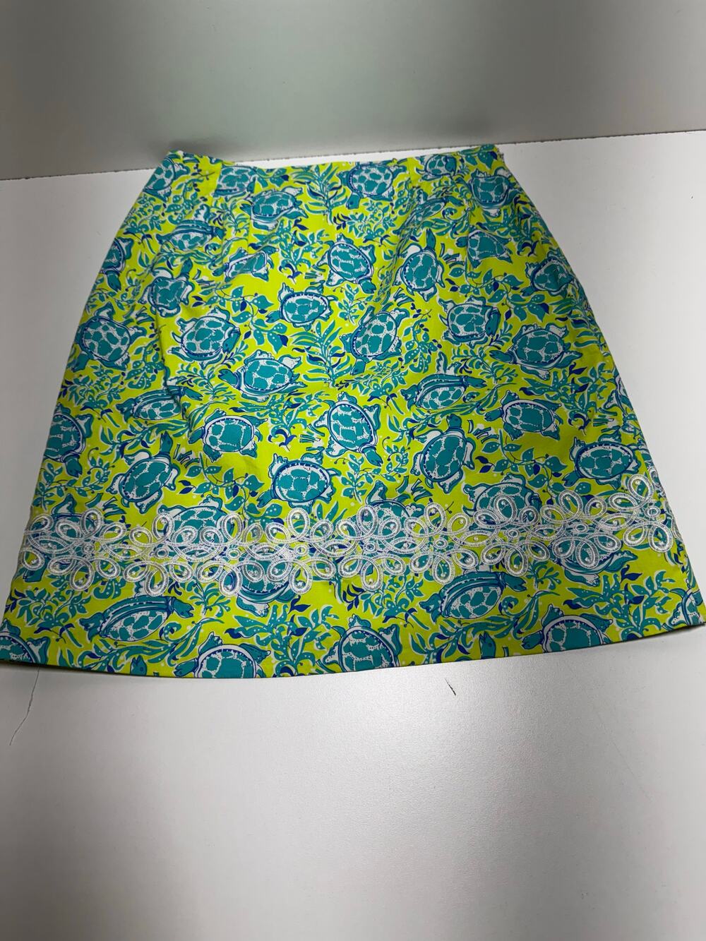 Key West Women’s Sz 6 Pencil Skirt Sea Turtles Summer Beach Lined Embroidered